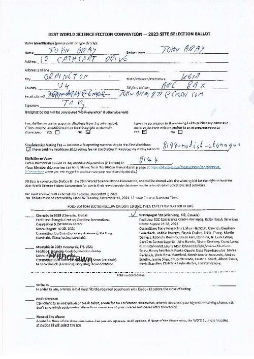 Worldcon Site Selection